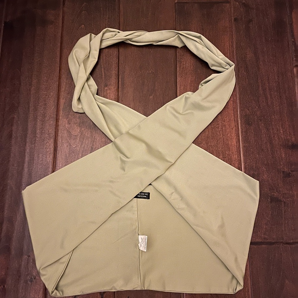 Shein green wrap top